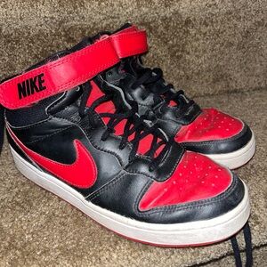 Nike Kids Black and Red High-Top Sneakers